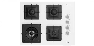 Beko BOCD K 6510 EWB Wok Gözlü Beyaz Cam Ankastre Ocak
