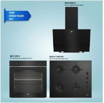Beko Siyah Cam Avantaj Ankastre Set - 3’lü Ankastre Set BFC 210 S BDE 6050 S BOCD T 6011 ES