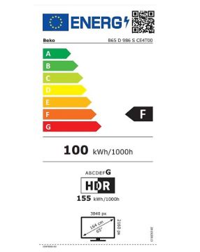 Beko Crystal 9 B65 D 986 S 4K Ultra HD 65'' 165 Ekran Uydu Alıcılı Google Smart LED TV